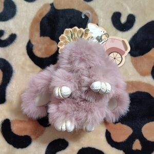 Fluffy Pink Bunny Keychain